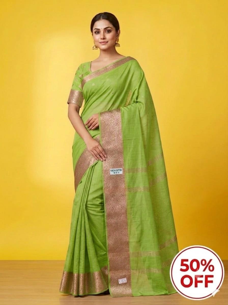 95. Green Beauty Handloom Saree