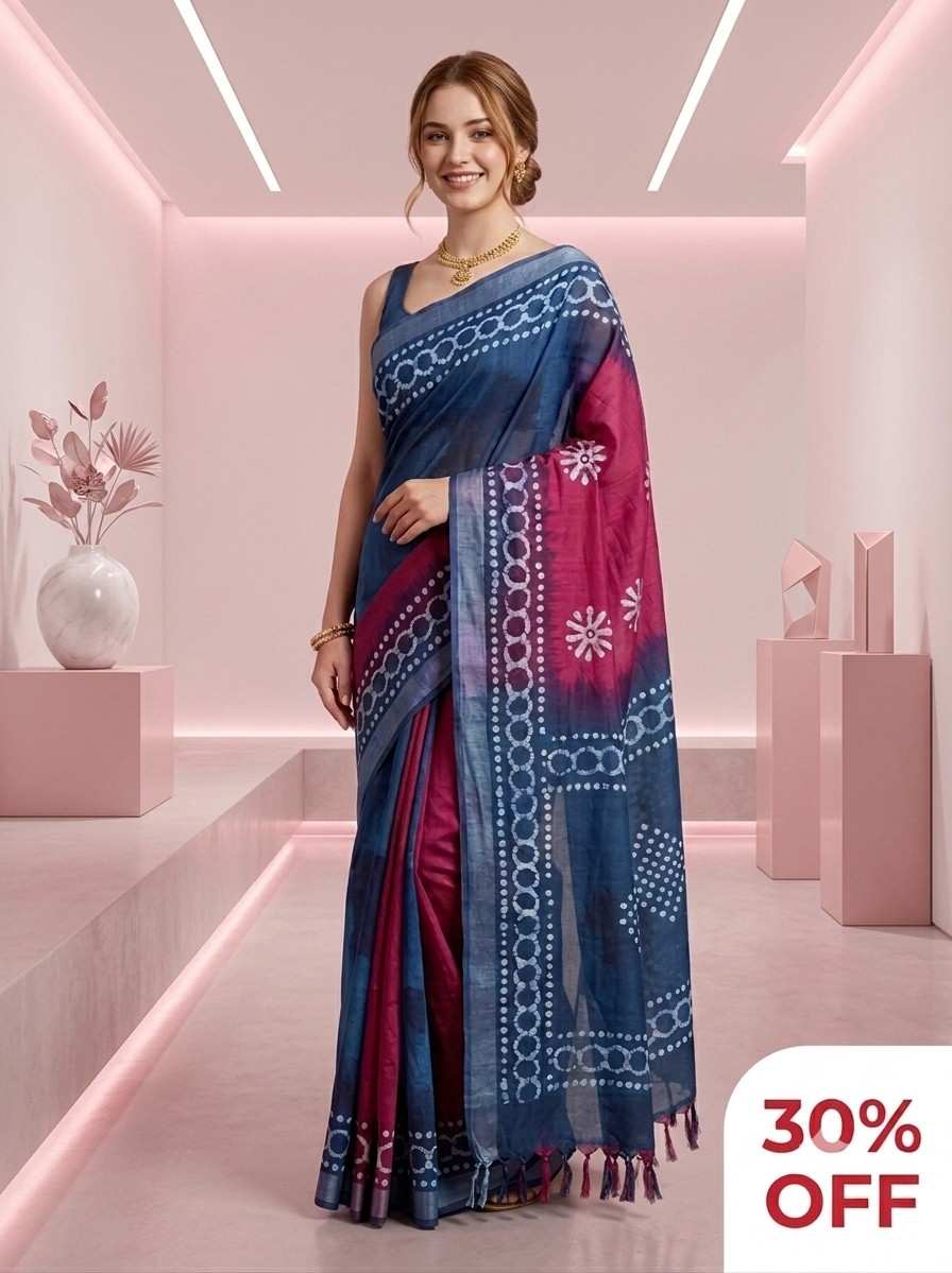 45. Pure Nolen Batik Cotton Saree