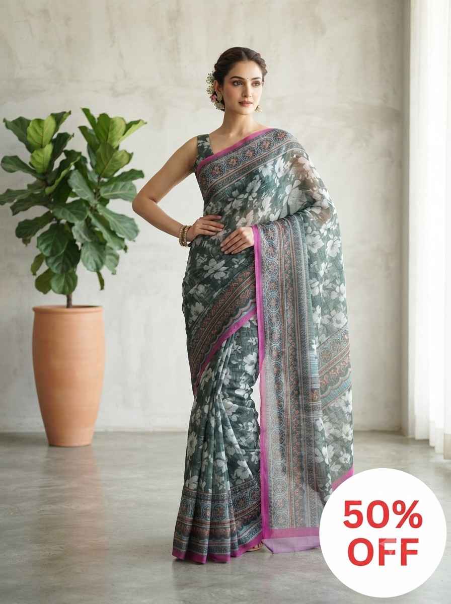 105. Fashioned Digital Print Saree