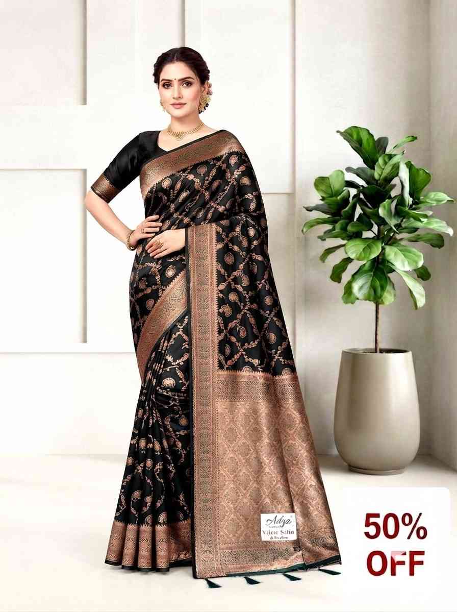 115. Satin Black Silk Saree