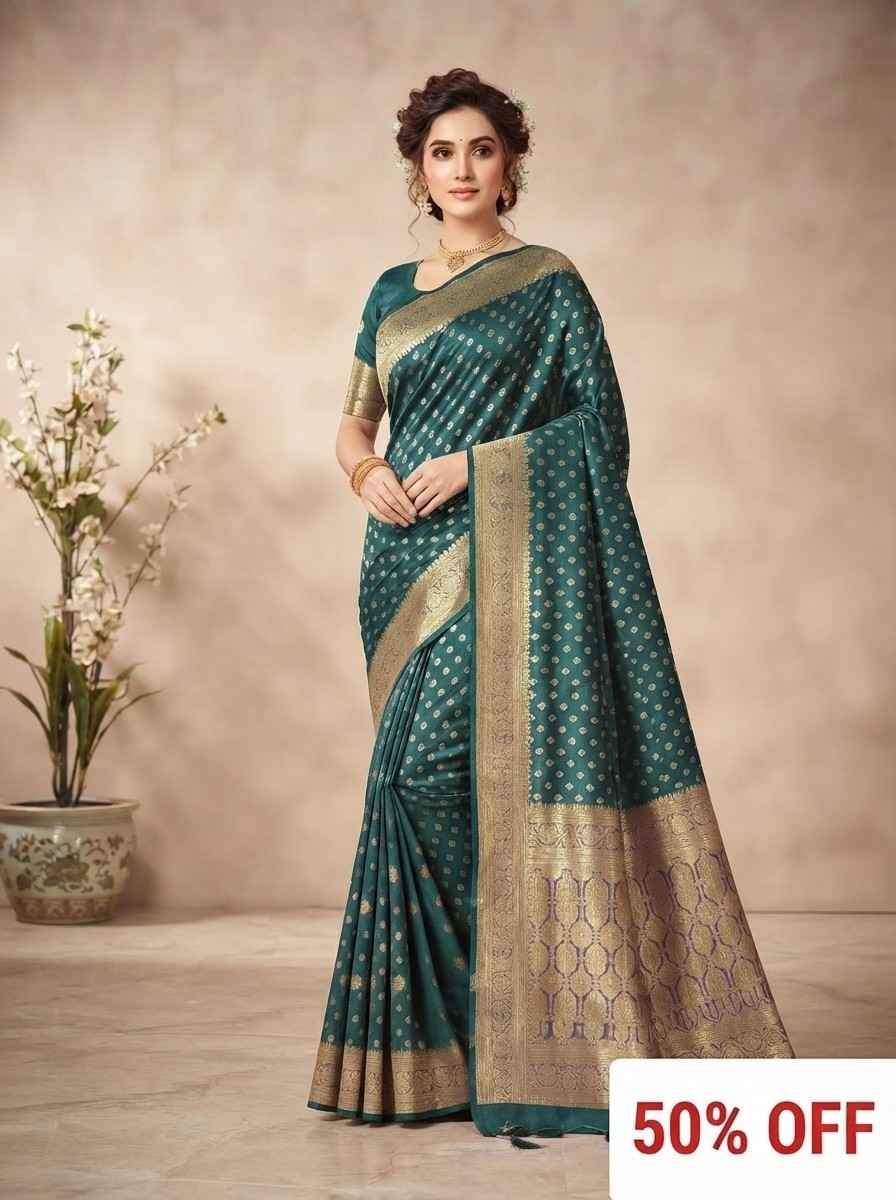 121. Sky Blue Banarasi Silk