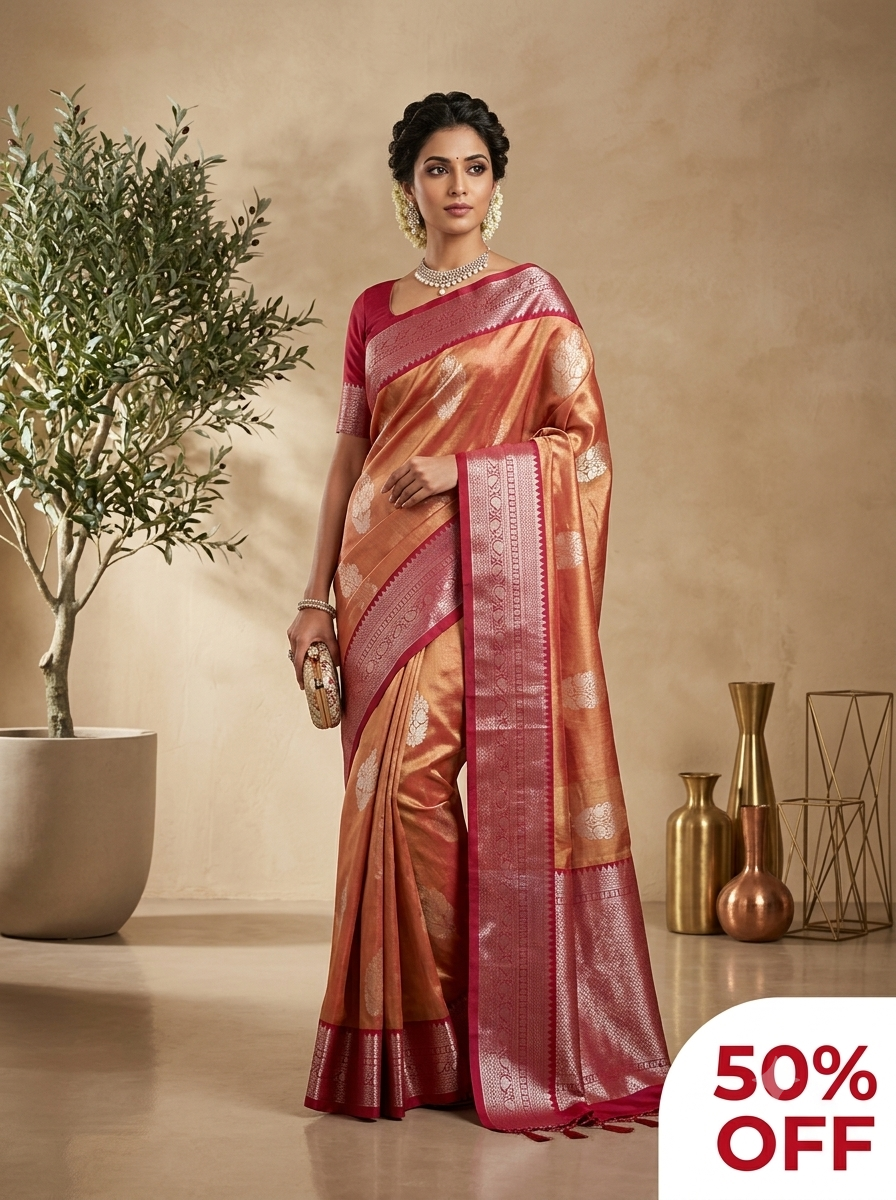 22. Tissue Saree Firey