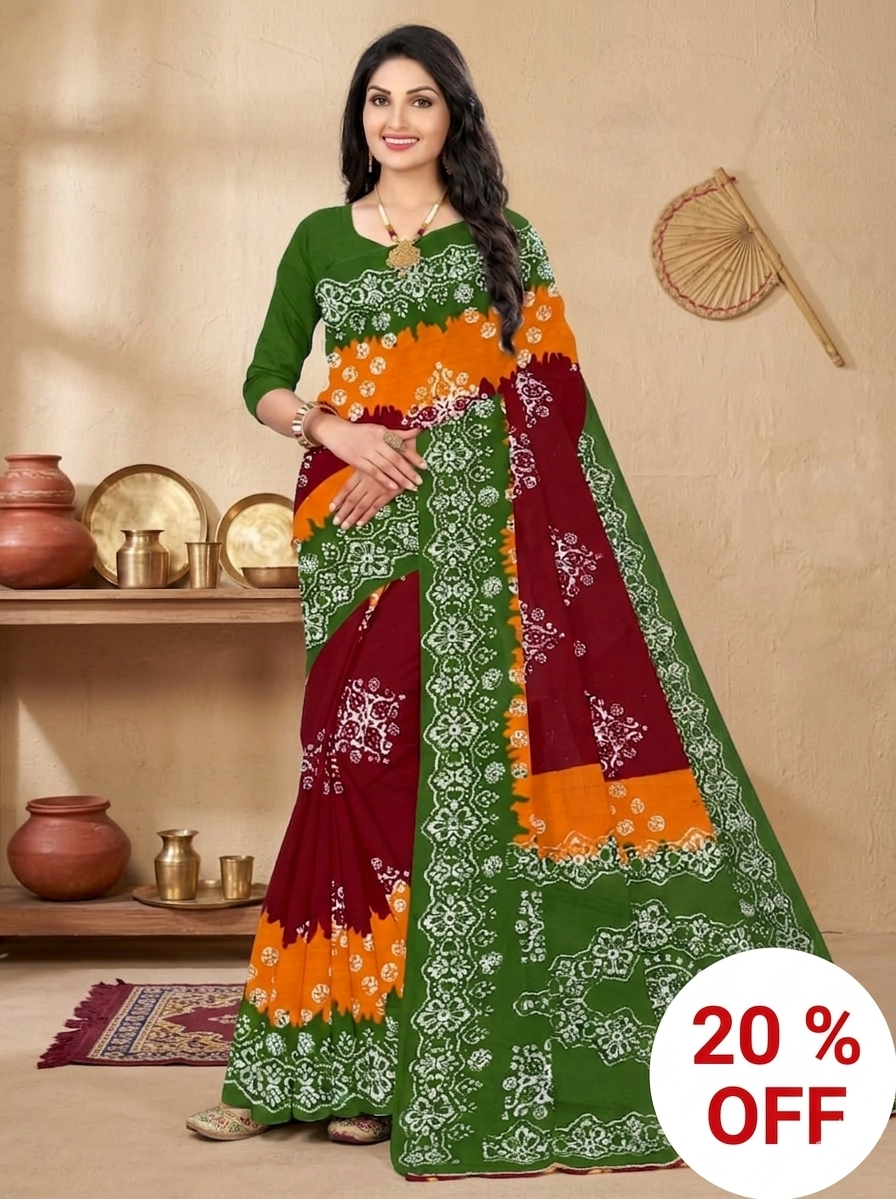 Batik Print Cotton Saree (30)