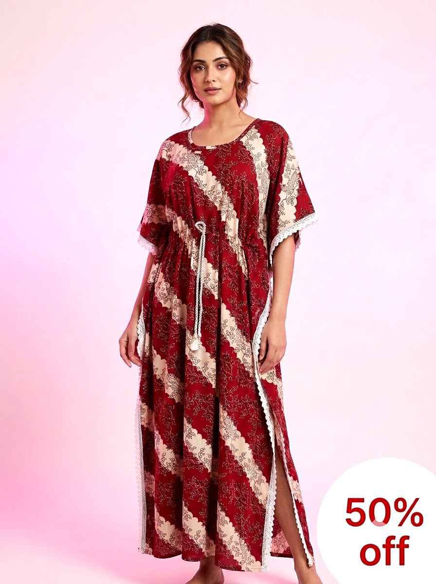 22. Red Branded Kaftan Nighty