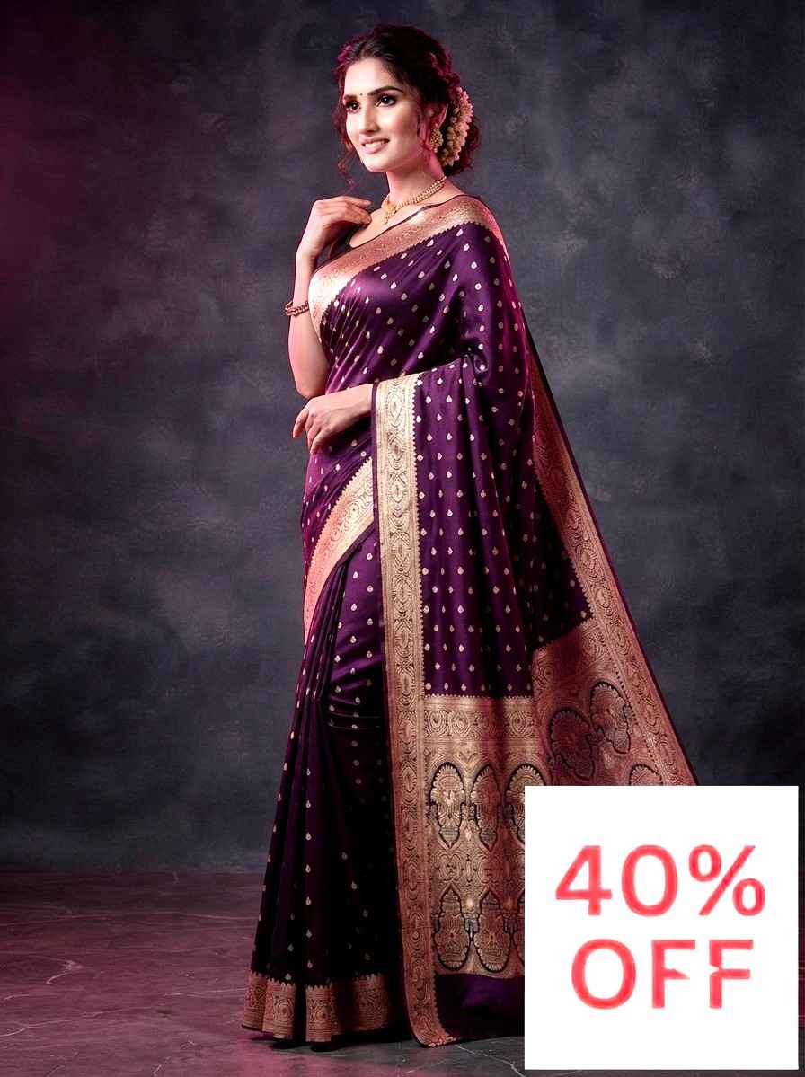 89. Mashru Silk Dual  tone Saree