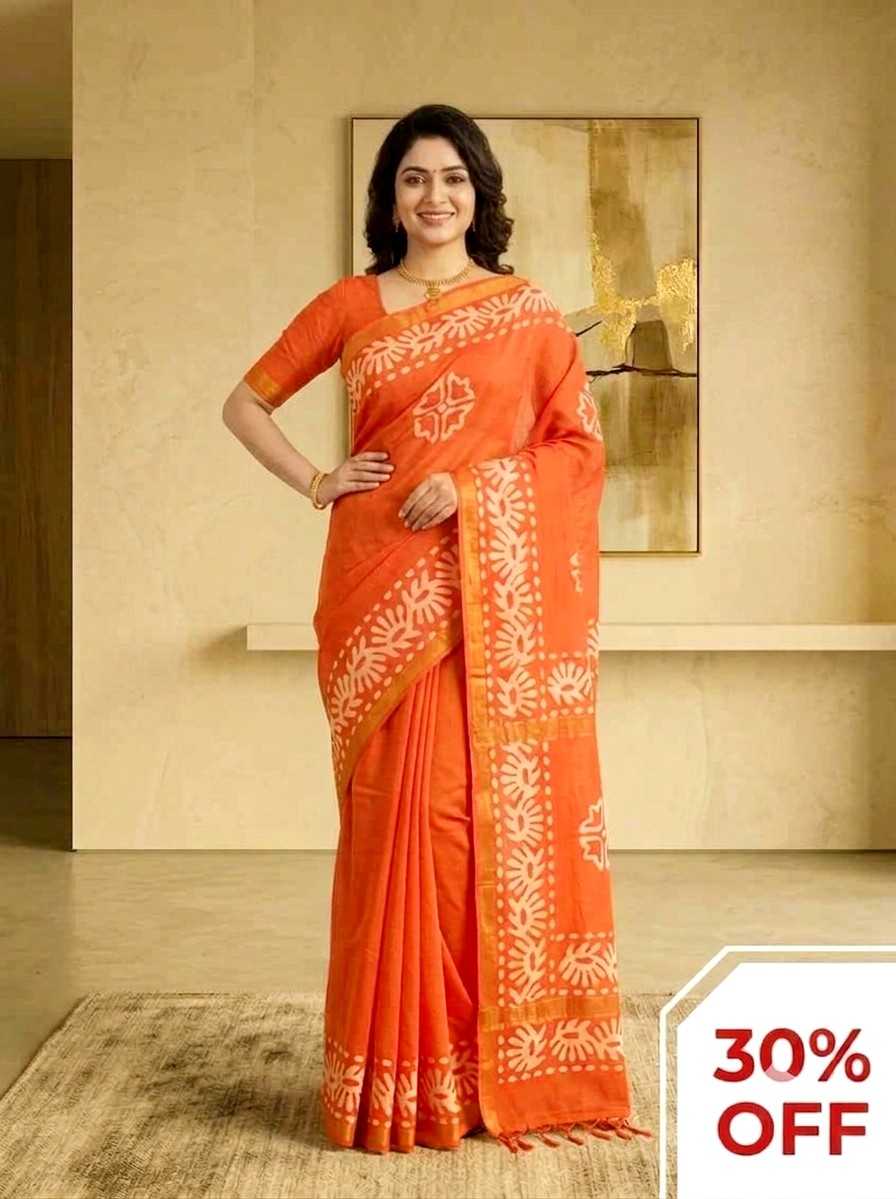 44. Pure Nolen Batik Cotton Saree