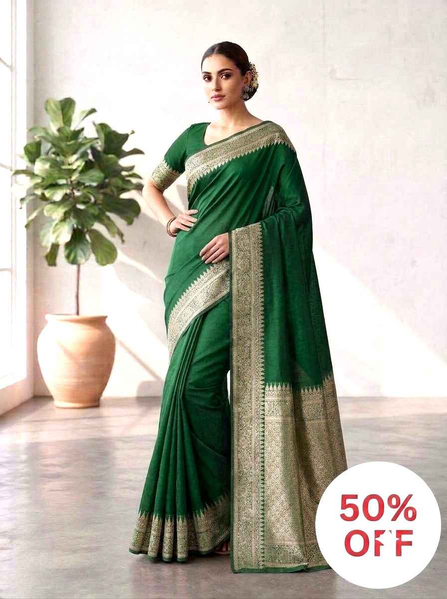 78. Trendy Plain Silk Saree