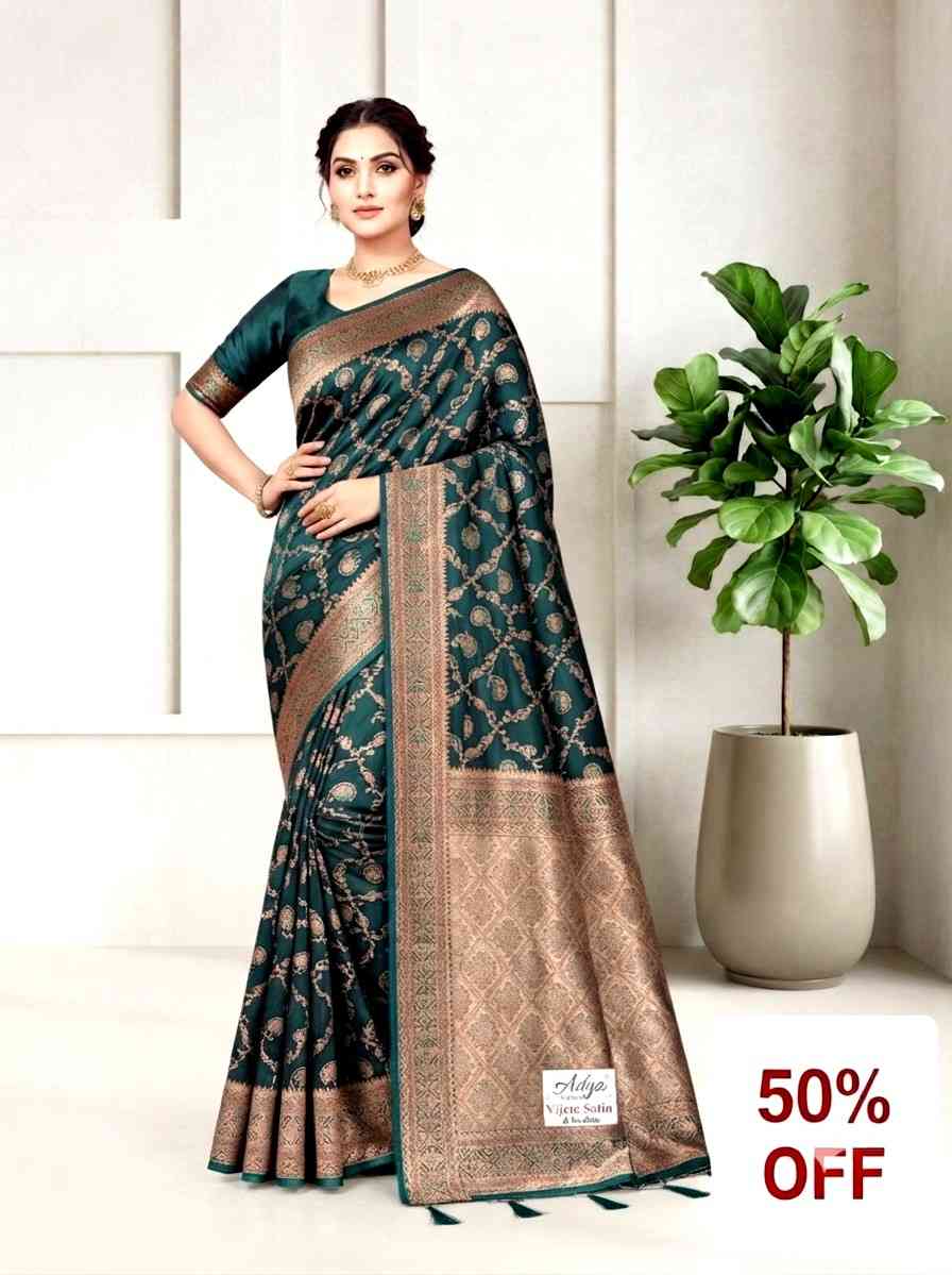 116. Satin Green Silk Saree