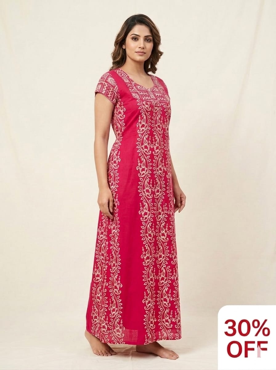 18. Sunil Pure Cotton Nighty- Free Size