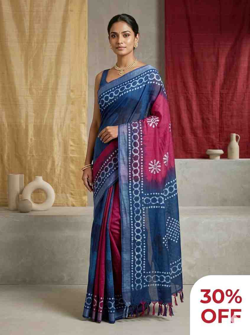 45. Pure Nolen Batik Cotton Saree