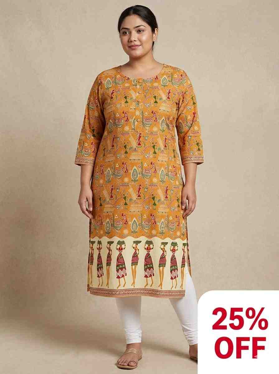 7. Pure Cotton Art Kurti- XL