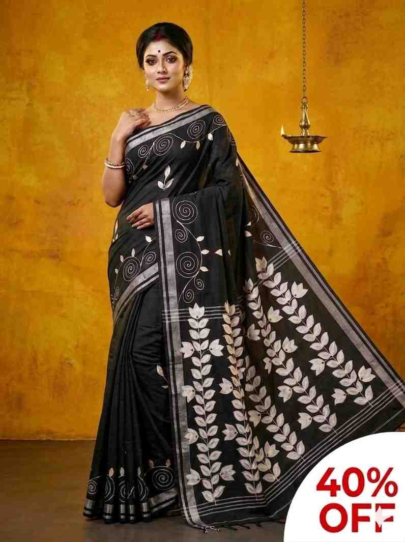 57. Fashioned Hand Print Saree