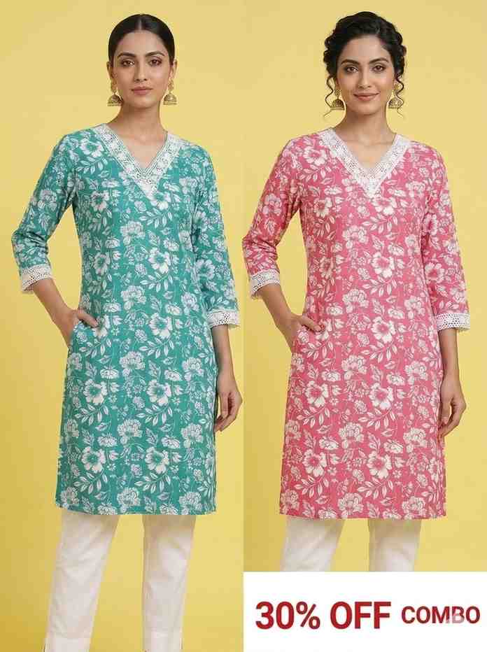31. Combo V Neck Kurti - Size XL
