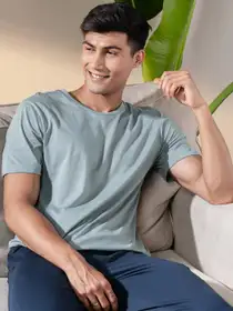 Ultralight Basic Crew Men Pure Cotton Lounge T-Shirts
