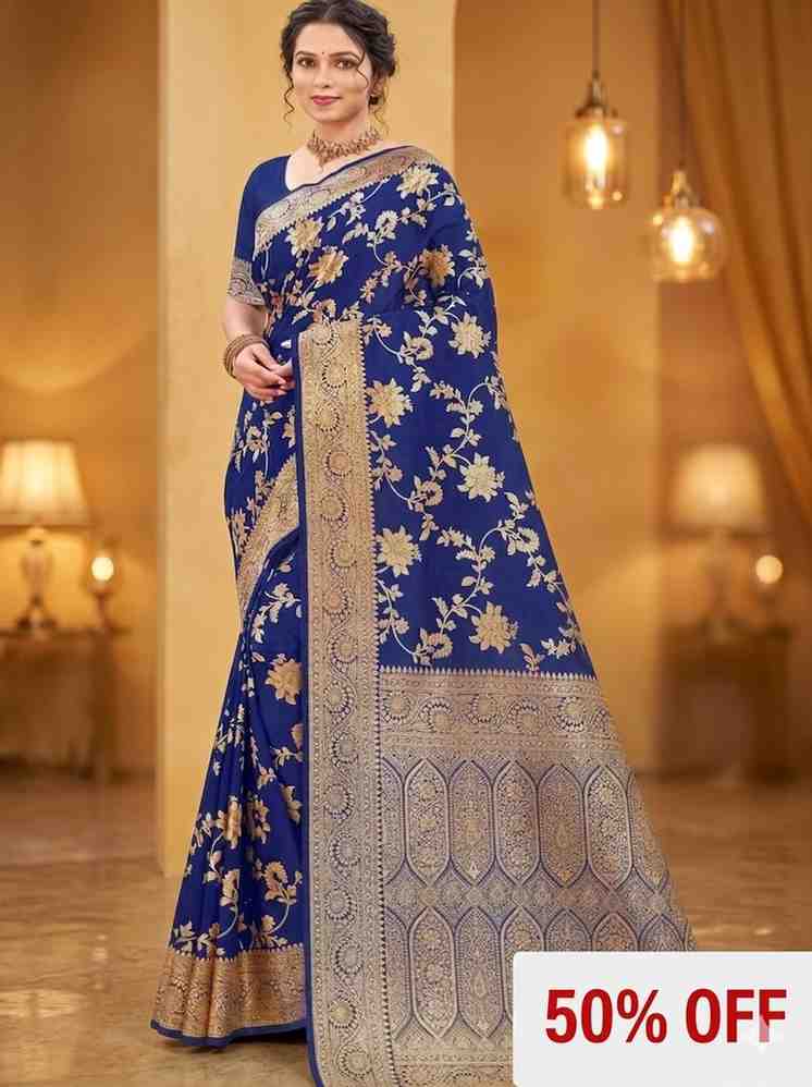 Premium Blue Silk Saree (20)